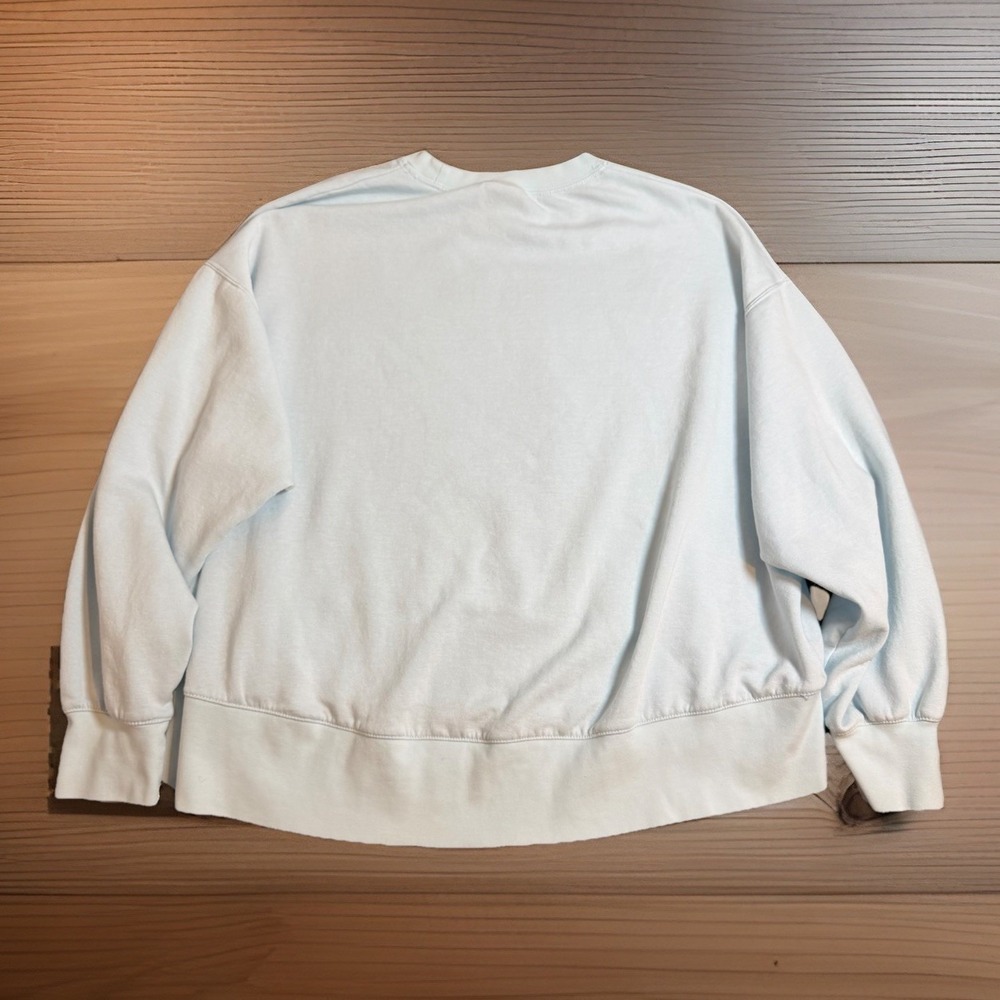 Nike Sweatshirt Womens 2X Sky Blue Crewneck Fleece Logo Oversized Pullover - Picture 2 of 8